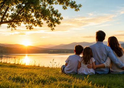 Advisor discussing life insurance options with a family during a financial planning consultation.